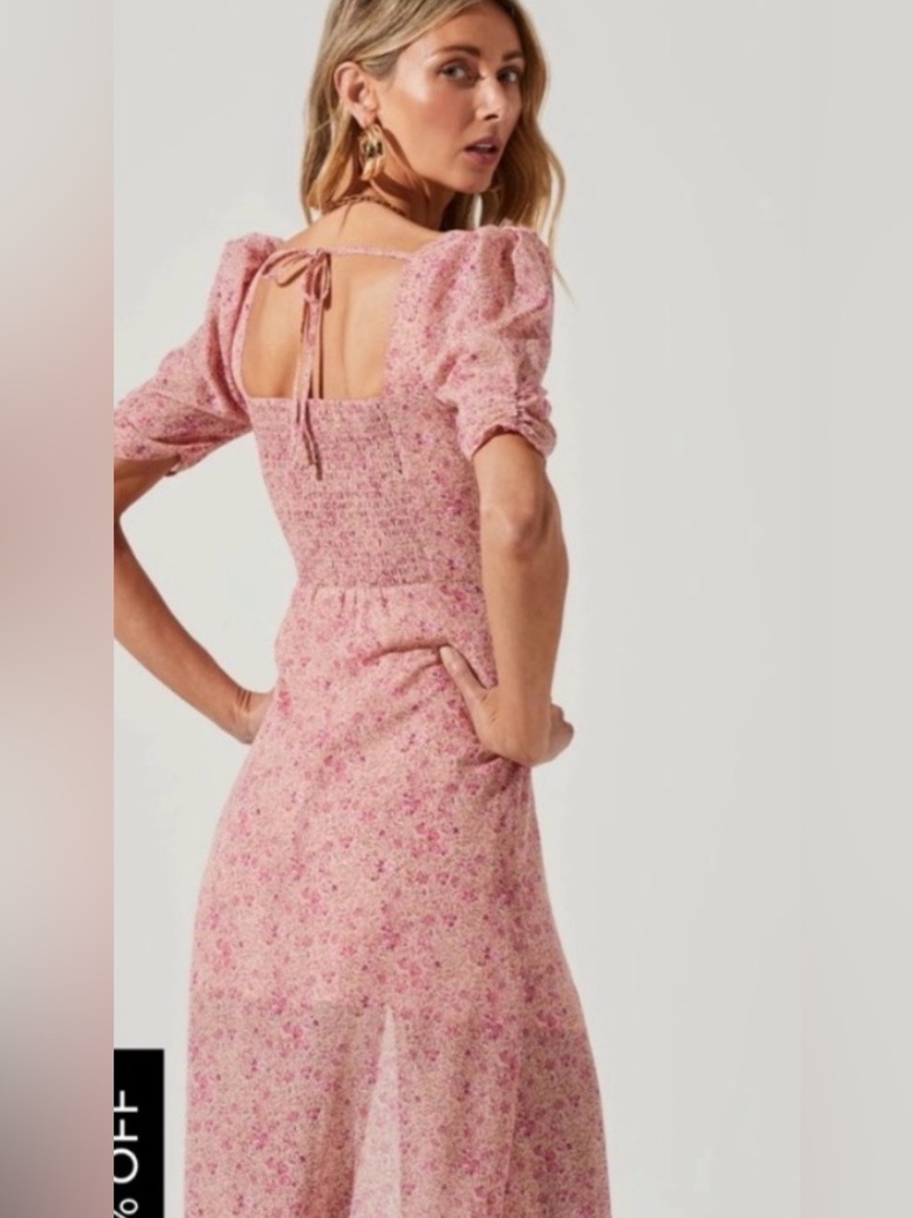 Astr the Label- Pink Floral Sweetheart Midi Dress- never worn- XS - Picture 2 of 5